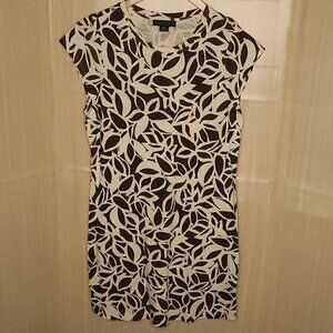 Sanctuary Tan Brown Floral Cap Sleeve Shirt Dress Medium